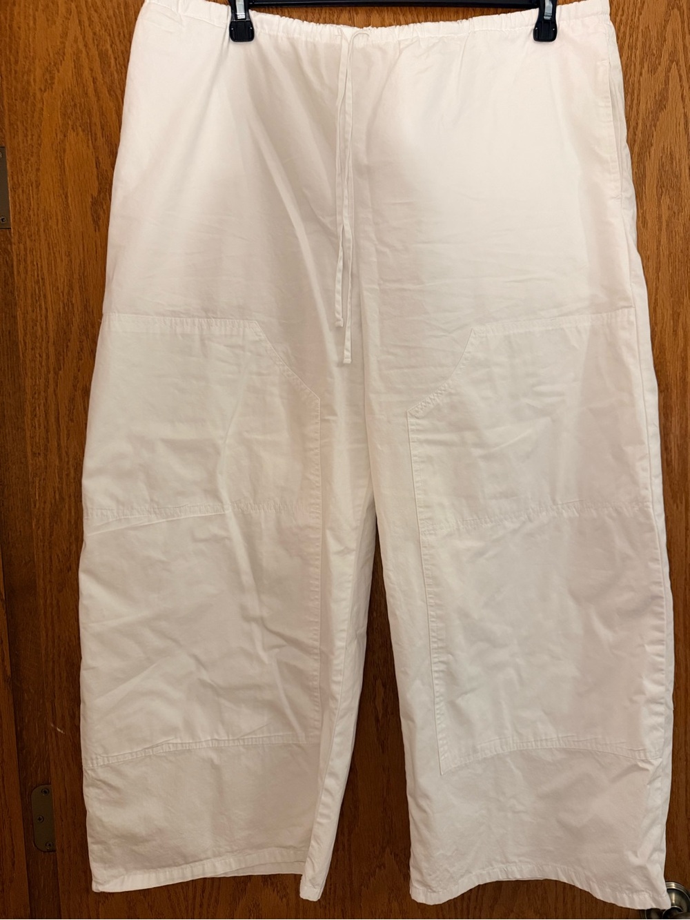 J. Crew White Cropped Drawstring Cargo Pants